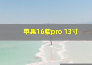 苹果16款pro 13寸